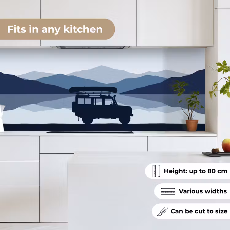 Auto - Meer - Bergen - Blauw keuken achterwand 2 middel -sfeer4_UK