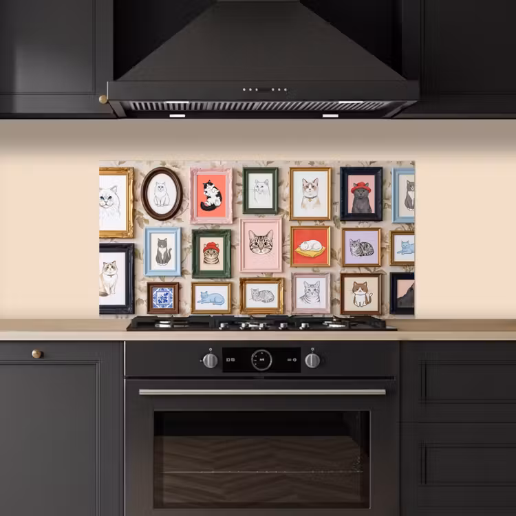 Kat - Portret - Dieren - Illustratie - Lijst keuken achterwand spatscherm middel -sfeer1