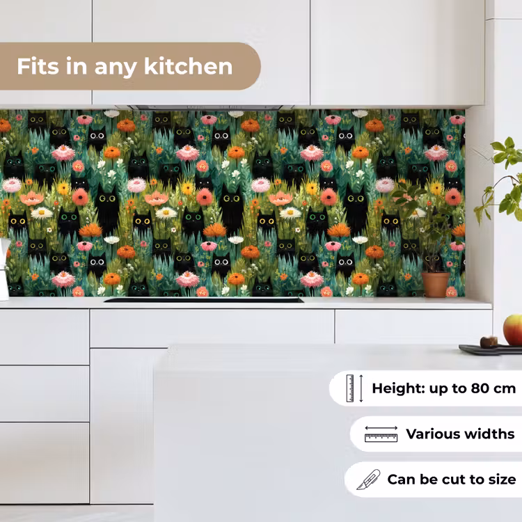 Katten - Bloemen - Kleurrijk keuken achterwand 2 middel 871 -sfeer4_UK