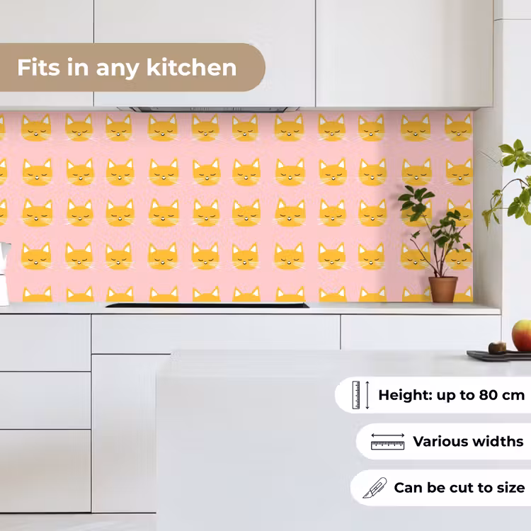 Katten - Patroon - Roze keuken achterwand 2 middel 871 -sfeer4_UK