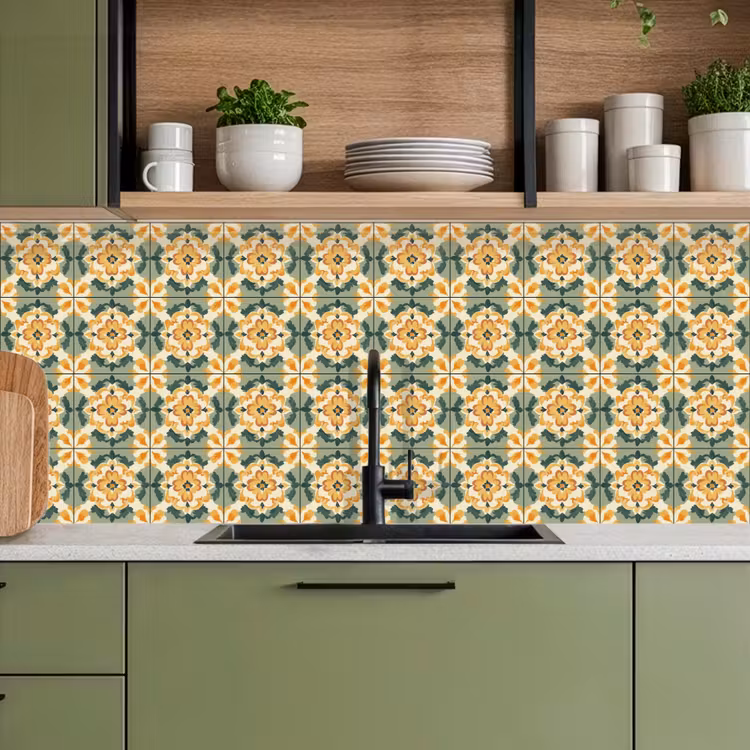Keramiek - Verweerd - Kleurrijk keuken achterwand 2 middel 871 -sfeer3