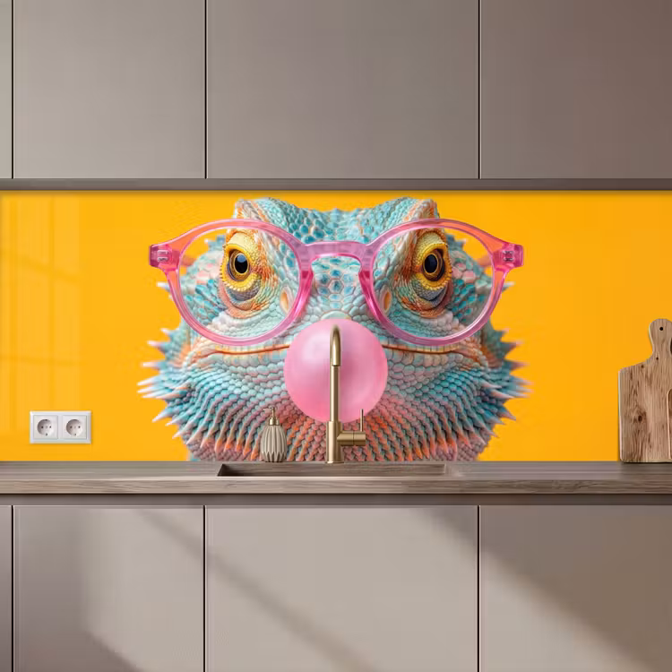 Kameleon - Kauwgom - Kleurrijk keuken achterwand 2 middel zz_3dshopping