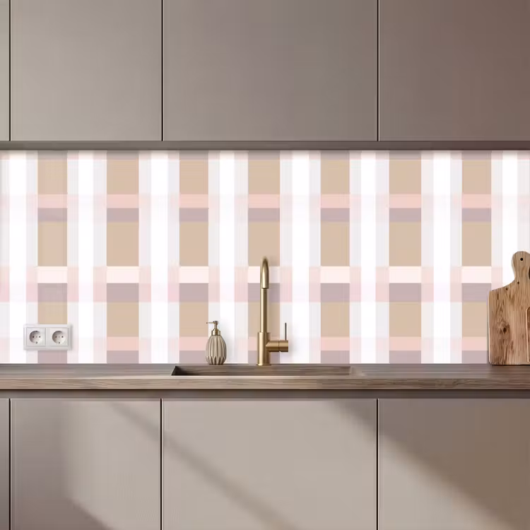 Ruitpatroon - Aardetinten - Minimalistisch keuken achterwand 2 middel 871 zz_3dshopping