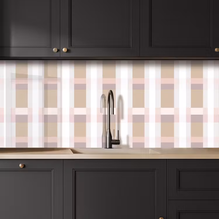 Ruitpatroon - Aardetinten - Minimalistisch keuken achterwand 2 middel 871 -sfeer1