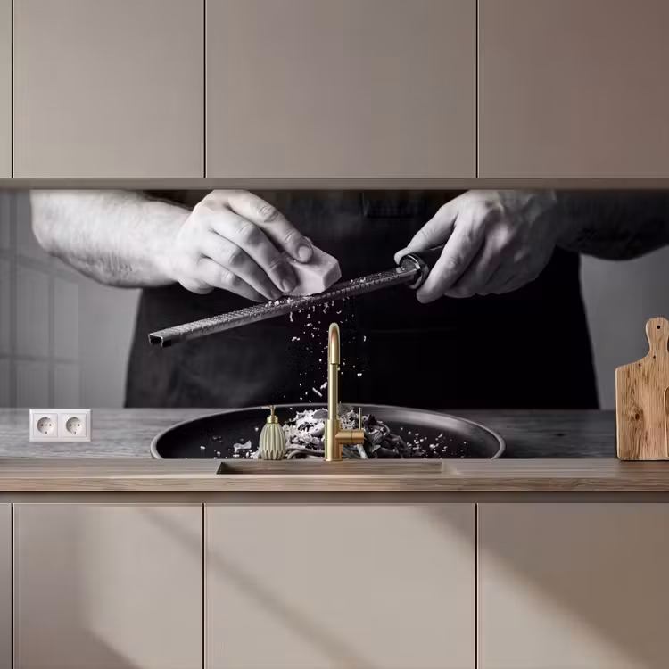 Kaas - Pasta - Rasp keuken achterwand 2 middel zz_3dshopping