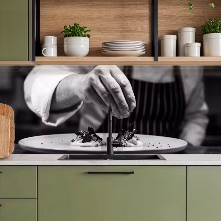 Chef - Garnering - Gerecht keuken achterwand 2 middel -sfeer3