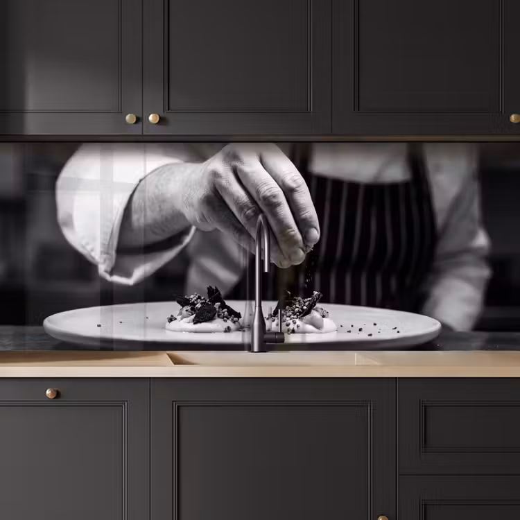 Chef - Garnering - Gerecht keuken achterwand 2 middel -sfeer1