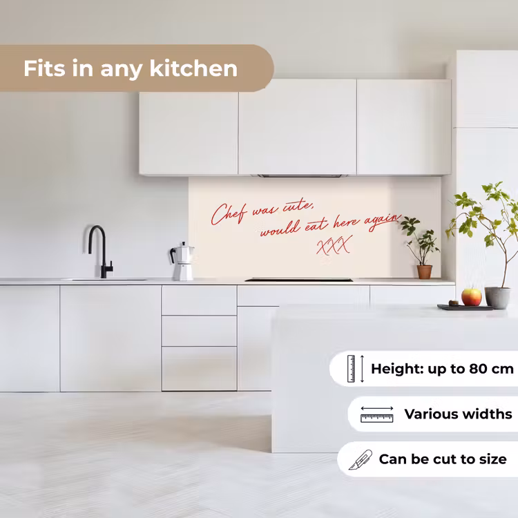 Chef was cute would eat here agian keuken achterwand 2 middel -sfeer4_UK
