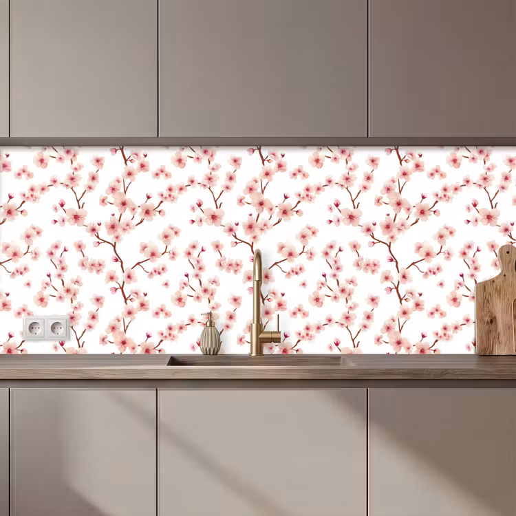 Kersenbloesem - Takken - Roze keuken achterwand 2 middel 871 zz_3dshopping