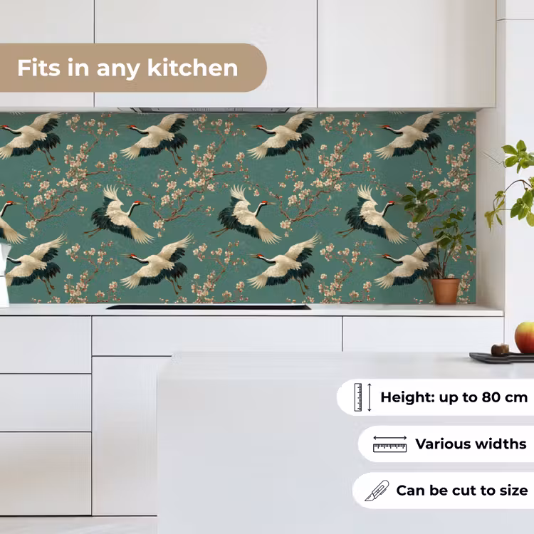 Kersenbloesem - Kraamvogels - Groen keuken achterwand 2 middel 871 -sfeer4_UK