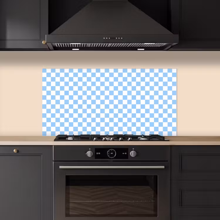 Schaakbord - Klassiek - Blauw keuken achterwand spatscherm middel 899 -sfeer1