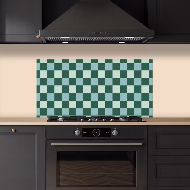 Schaakbord - Klassiek - Groen keuken achterwand spatscherm middel 899 -sfeer1