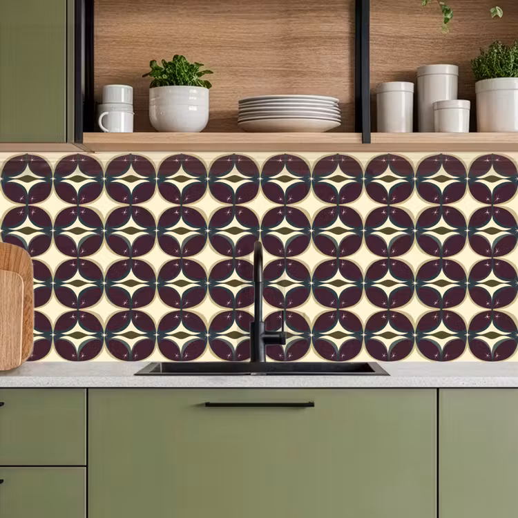 Cirkel - Retro - Kleurrijk keuken achterwand 2 middel 871 -sfeer3