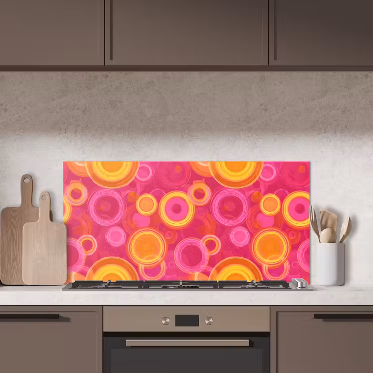 Cirkels - Design - Kleurrijk keuken achterwand spatscherm middel 899 -sfeer2