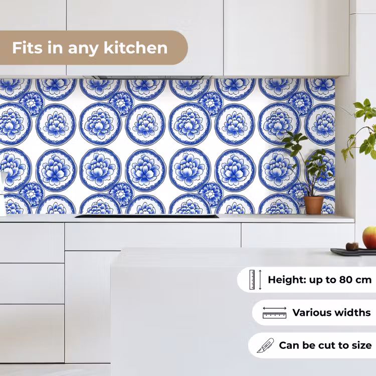 Cirkels - Bloemen - Blauw keuken achterwand 2 middel 871 -sfeer4_UK