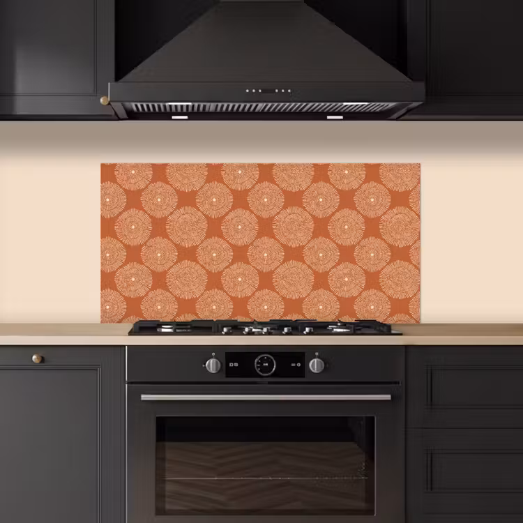 Cirkels - Grafisch - Patroon - Terracotta keuken achterwand spatscherm middel 899 -sfeer1