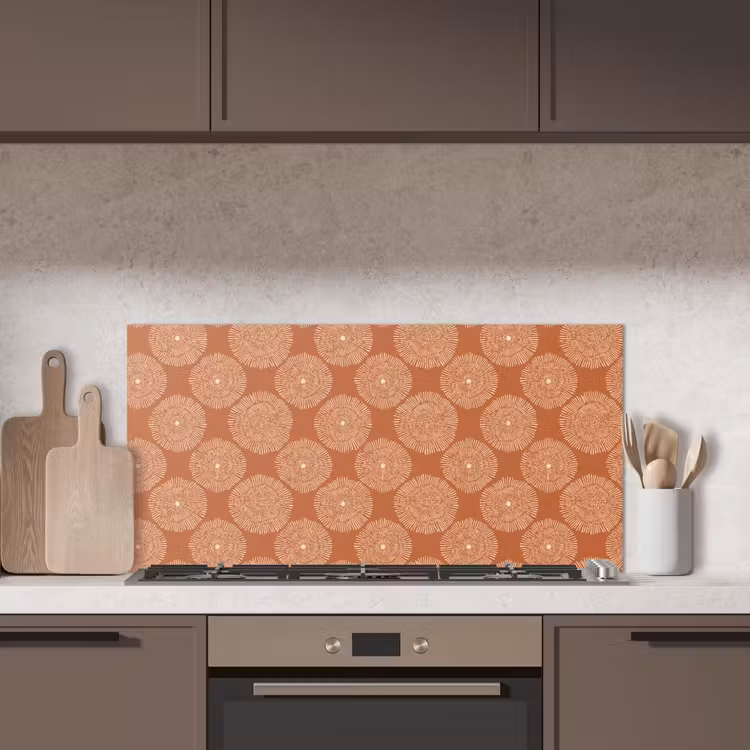 Cirkels - Grafisch - Patroon - Terracotta keuken achterwand spatscherm middel 899 -sfeer2