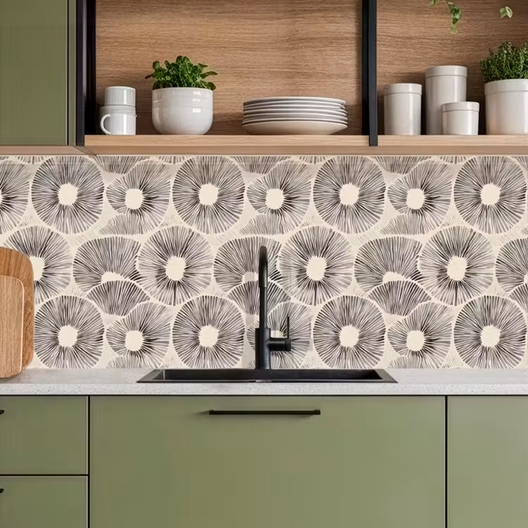 Cirkels - Patroon - Zwart keuken achterwand 2 middel 871 -sfeer3