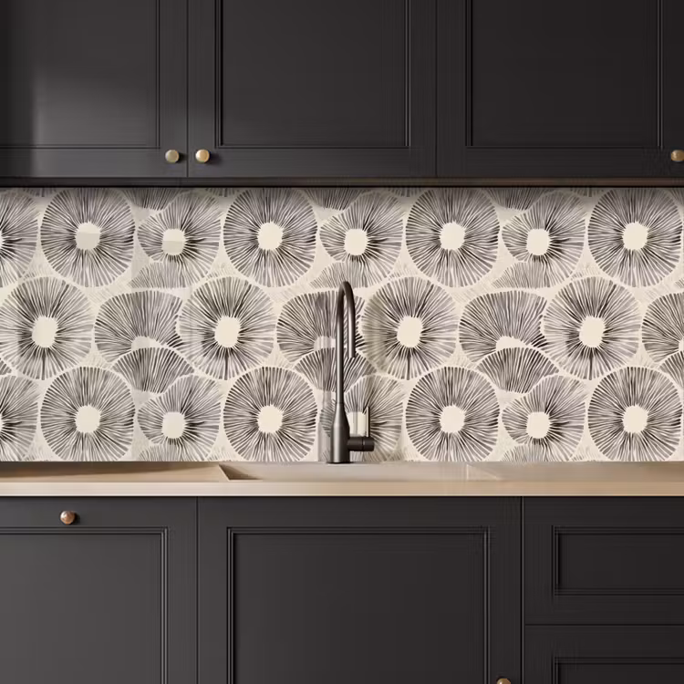 Cirkels - Patroon - Zwart keuken achterwand 2 middel 871 -sfeer1