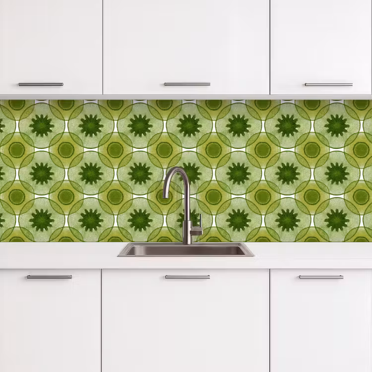 Cirkels - Patroon - Groen keuken achterwand 2 groot 857 -3d