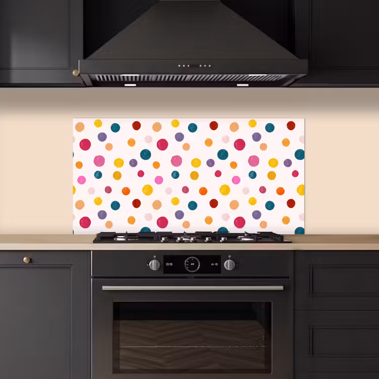 Cirkels - Speels - Kleurrijk keuken achterwand spatscherm middel 899 -sfeer1