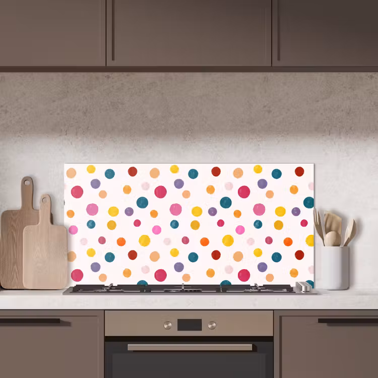 Cirkels - Speels - Kleurrijk keuken achterwand spatscherm middel 899 -sfeer2