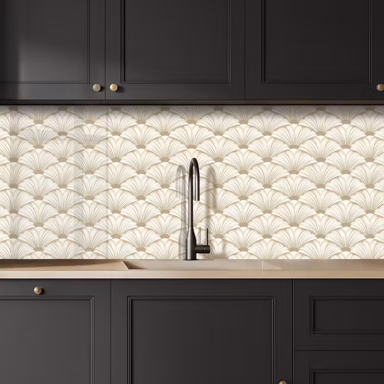 Klassiek - Art - Beige keuken achterwand 2 middel 871 -sfeer1