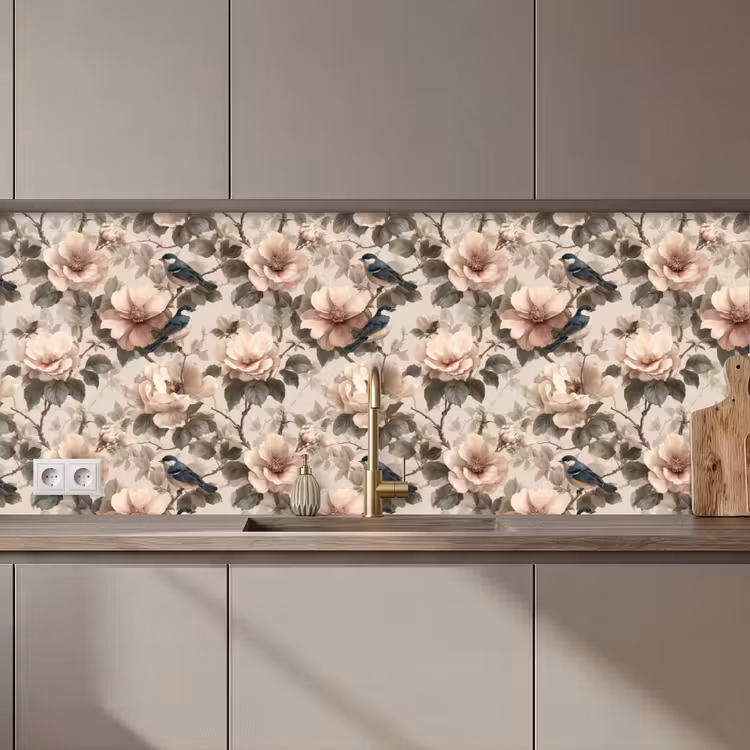 Klassiek - Vogels - Kleurrijk keuken achterwand 2 middel 871 zz_3dshopping