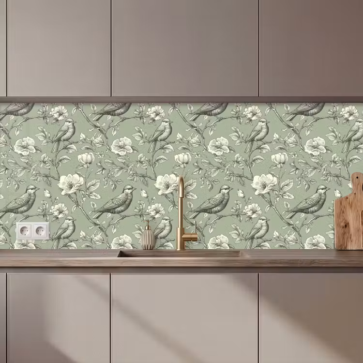 Klassiek - Botanisch - Groen keuken achterwand 2 middel 871 zz_3dshopping