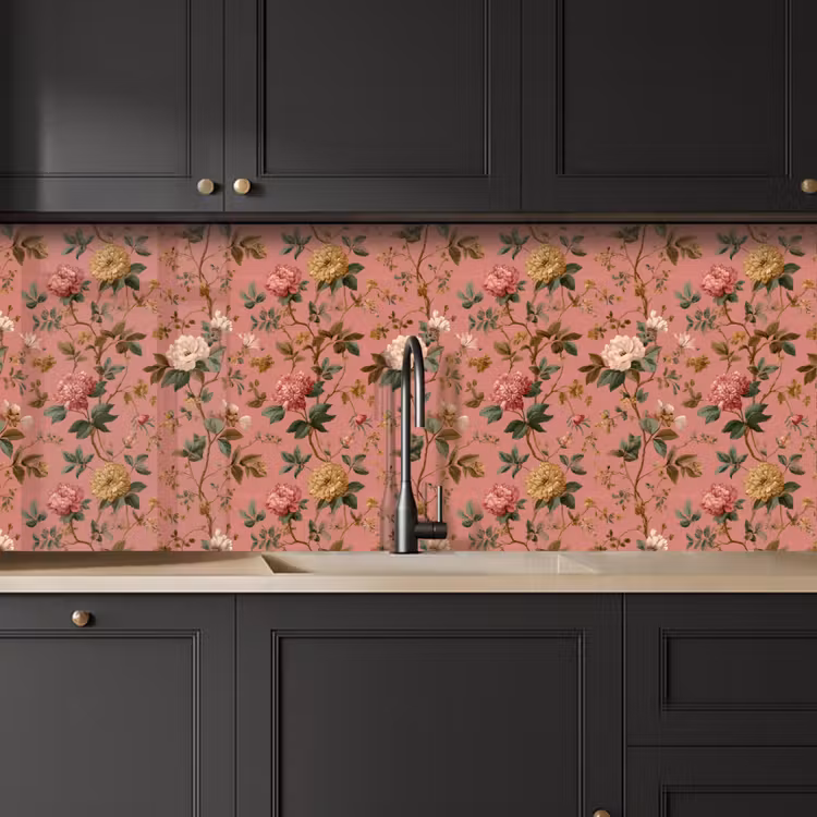 Klassiek - Botanisch - Roze keuken achterwand 2 middel 871 -sfeer1