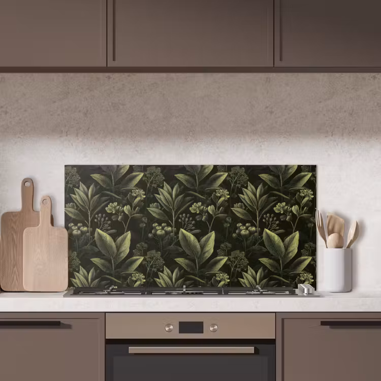 Klassiek - Donker - Botanisch - Planten keuken achterwand spatscherm middel 899 -sfeer2