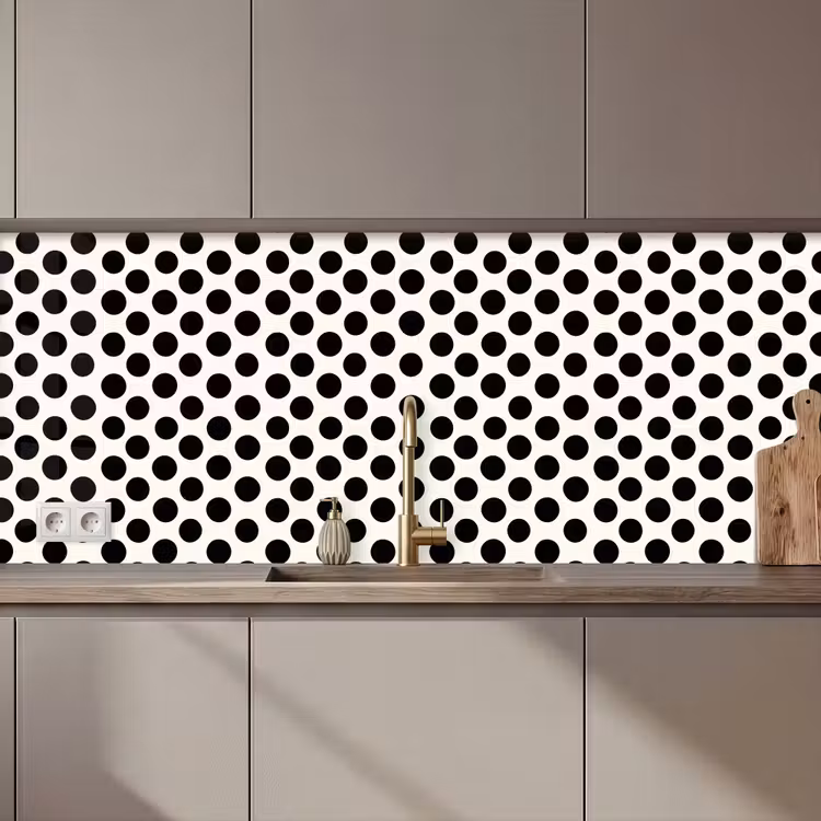 Klassiek - Stippen - Zwart keuken achterwand 2 middel 871 zz_3dshopping