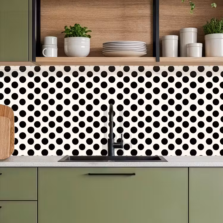 Klassiek - Stippen - Zwart keuken achterwand 2 middel 871 -sfeer3