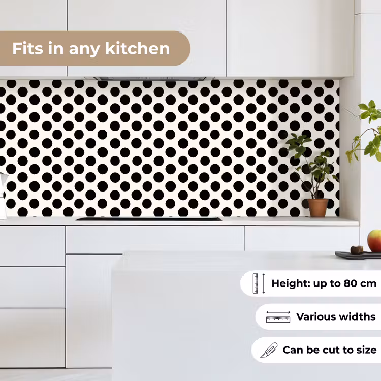 Klassiek - Stippen - Zwart keuken achterwand 2 middel 871 -sfeer4_UK