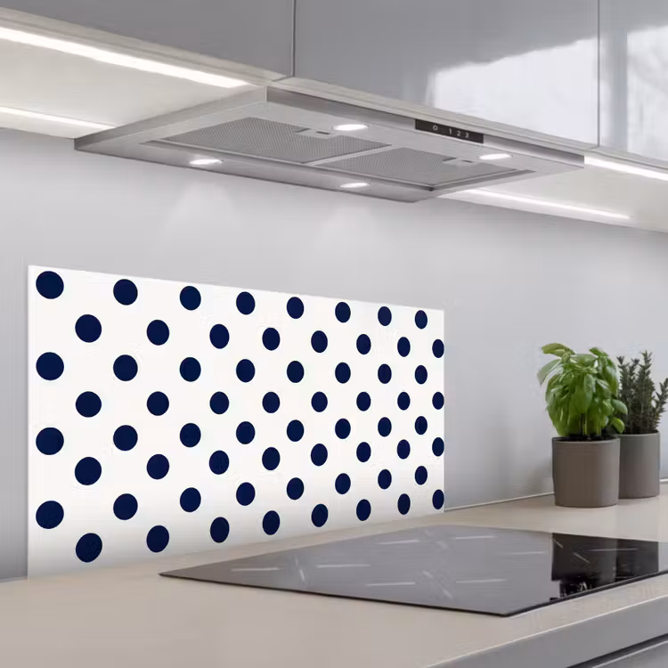 Klassiek - Stippen - Blauw keuken achterwand spatscherm middel 899 -3d_schuin