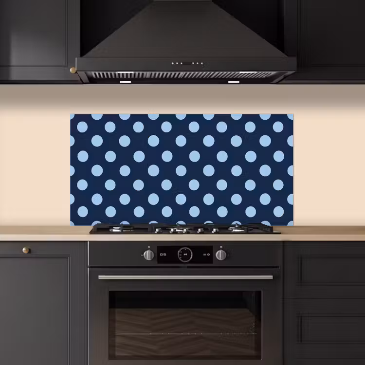 Klassiek - Dots - Blauw keuken achterwand spatscherm middel 899 -sfeer1
