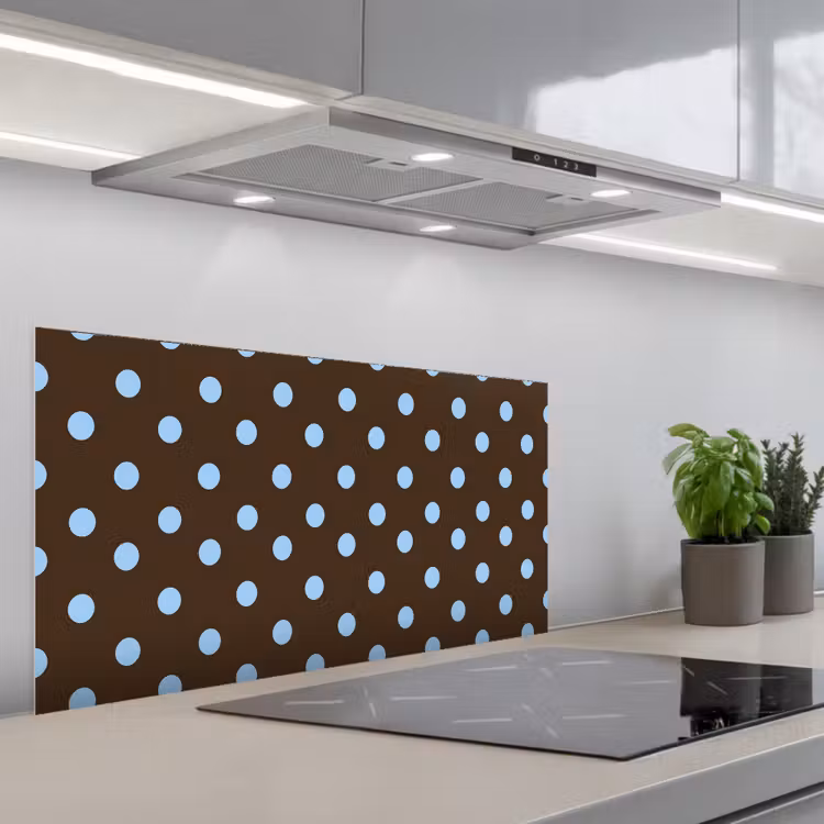 Klassiek - Stippen - Bruin keuken achterwand spatscherm middel 899 -3d_schuin