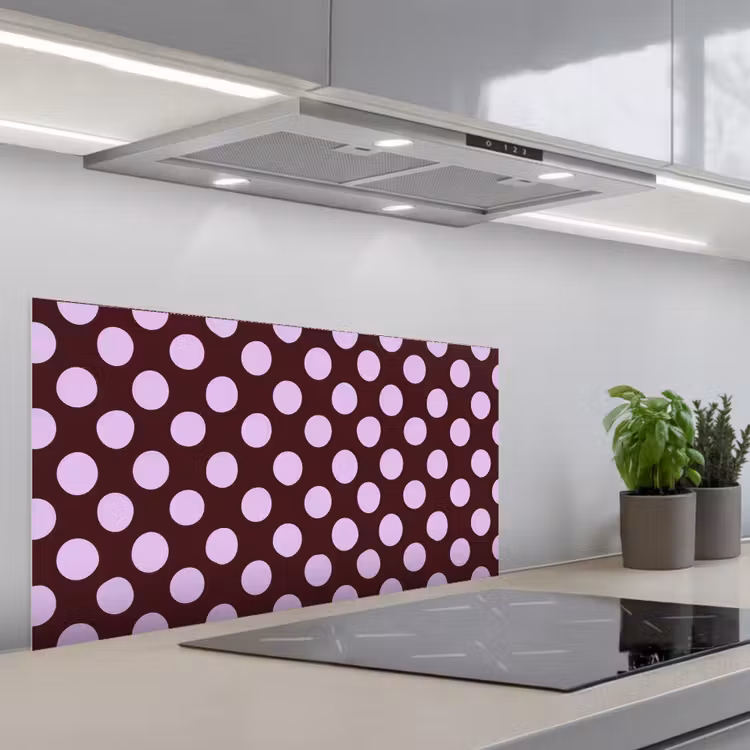 Klassiek - Stippen - Paars keuken achterwand spatscherm middel 899 -3d_schuin