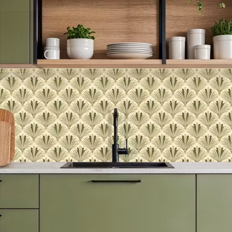 Klassiek - Waaier - Groen keuken achterwand 2 middel 871 -sfeer3