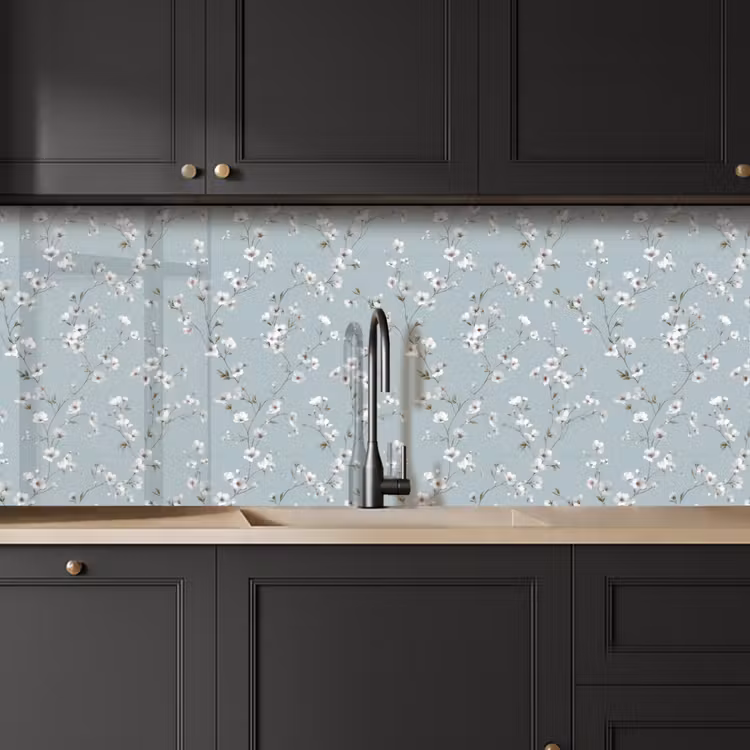 Klassiek - Bloemen - Blauw keuken achterwand 2 middel 871 -sfeer1