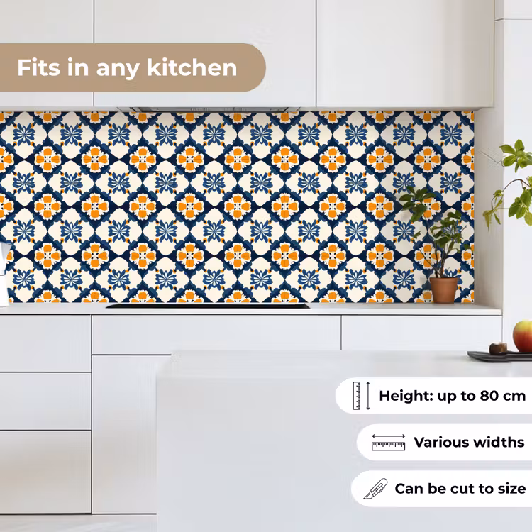 Klassiek - Geometrisch - Blauw keuken achterwand 2 middel 871 -sfeer4_UK