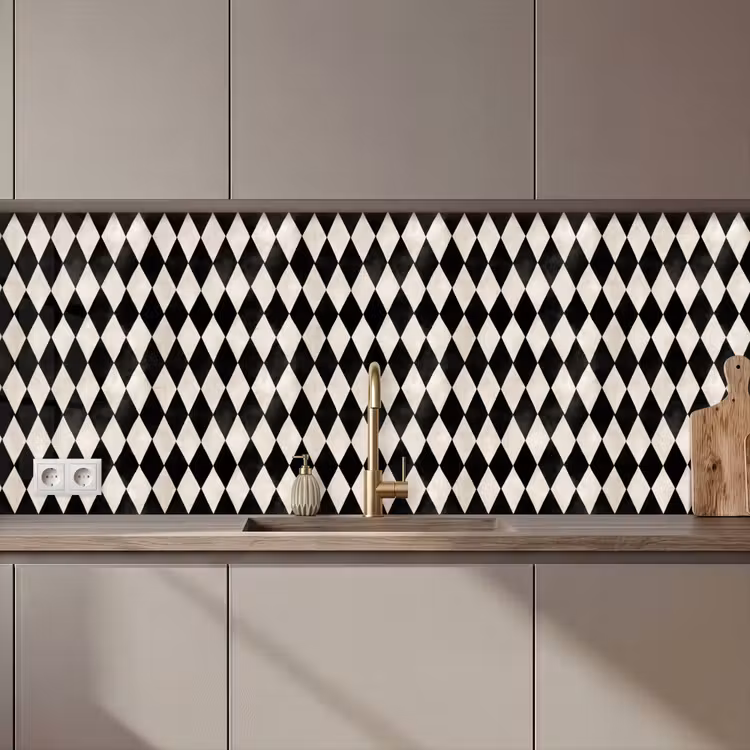 Klassiek - Patroon - Zwart keuken achterwand 2 middel 871 zz_3dshopping