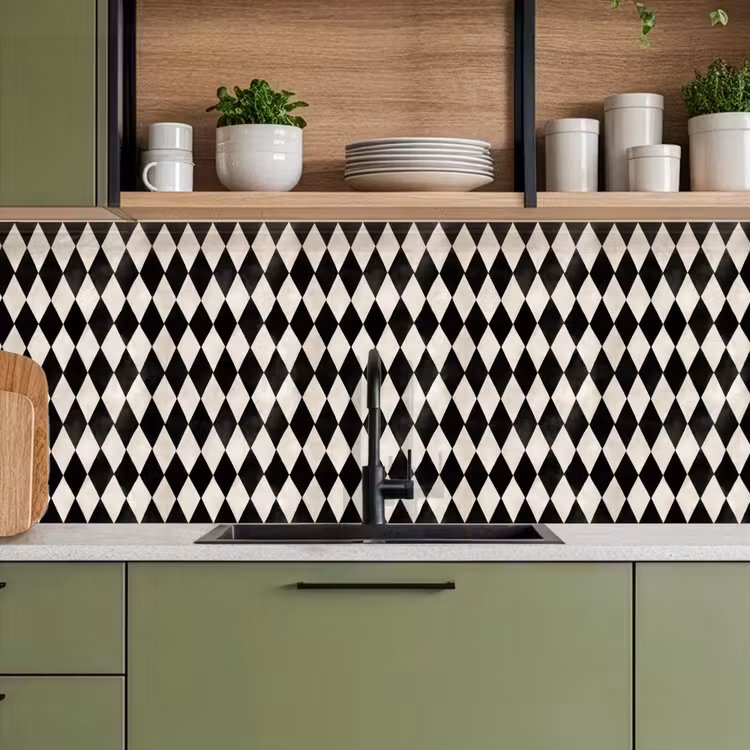 Klassiek - Patroon - Zwart keuken achterwand 2 middel 871 -sfeer3