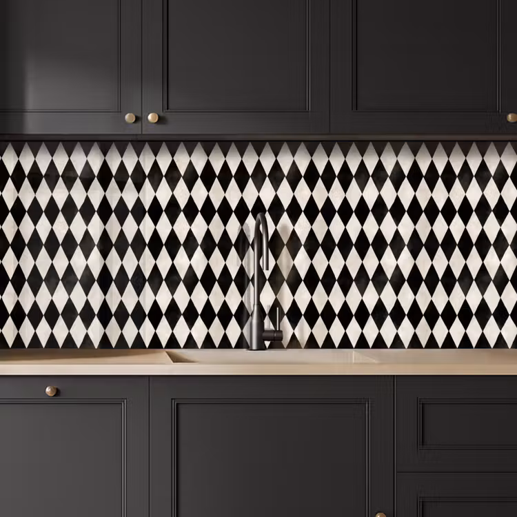 Klassiek - Patroon - Zwart keuken achterwand 2 middel 871 -sfeer1