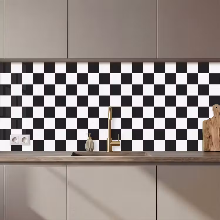 Klassiek - Patroon - Zwart - Wit keuken achterwand 2 middel 871 zz_3dshopping