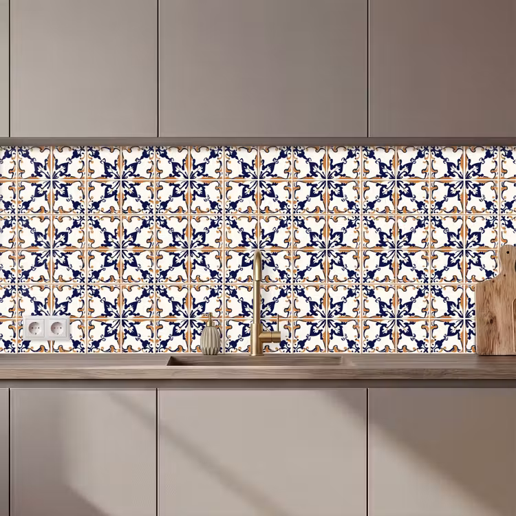 Klassiek - Patroon - Kleurrijk keuken achterwand 2 middel 871 zz_3dshopping