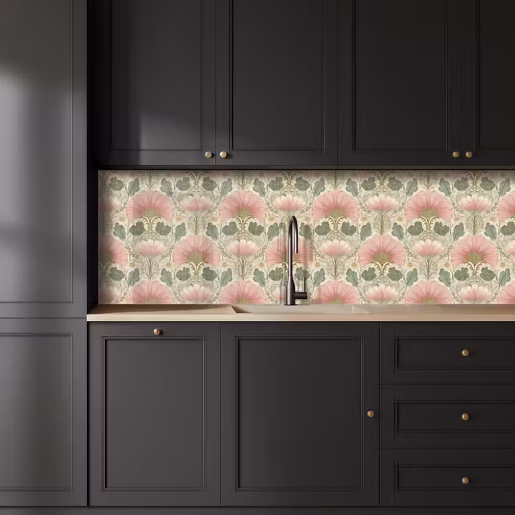 Klassiek - Patroon - Roze keuken achterwand 2 groot 857 -sfeer1
