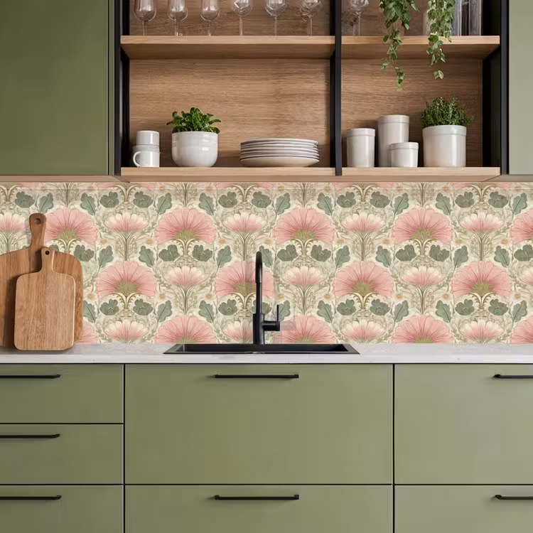Klassiek - Patroon - Roze keuken achterwand 2 groot 857 -sfeer3