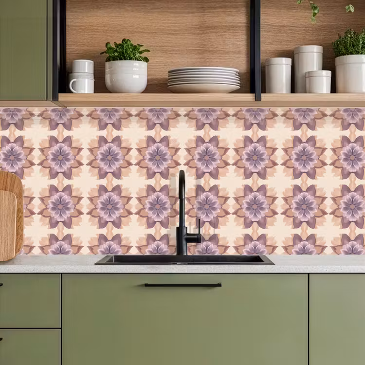 Klassiek - Patroon - Paars keuken achterwand 2 middel 871 -sfeer3