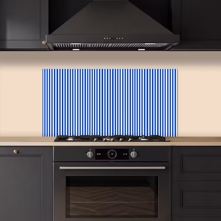 Klassiek - Strepen - Blauw keuken achterwand spatscherm middel 899 -sfeer1